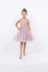 Vestido bordado de diamantes de imitación de espagueti doble multicolor para niñas grandes 4-16